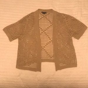 Tan short sleeve vintage cardigan